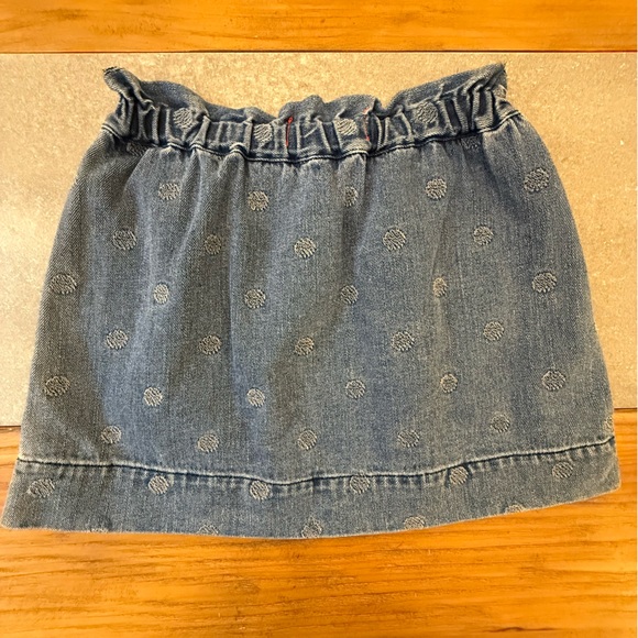 Marc by Marc Jacobs Embroidered Polka Dot Denim Paperbag Mini Skirt Size Small - Picture 3 of 9
